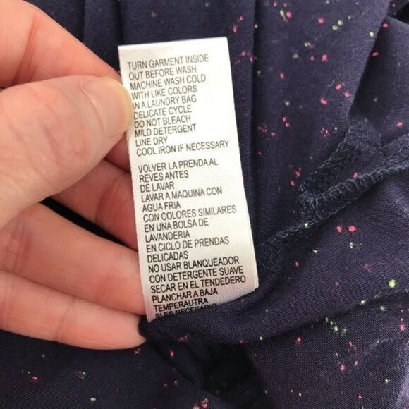 Democracy navy asymmetrical double layer one shoulder tank top women medium NWT - Picture 9 of 9